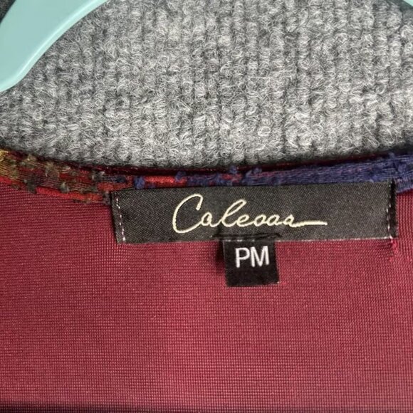 Calessa Womens Velour Top Size Petite Medium Embroidered - Picture 3 of 5